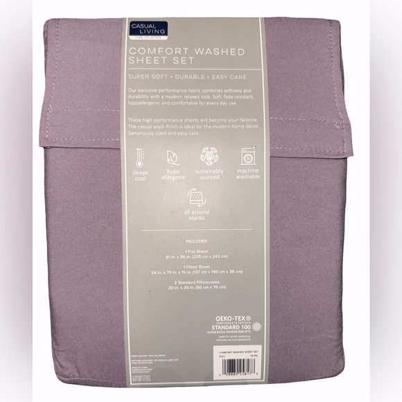 CASUAL LIVING Full Sheets Set, 4 Piece Comfort Sheets/2 Pillow Cases SOFT NWT - Picture 2 of 4